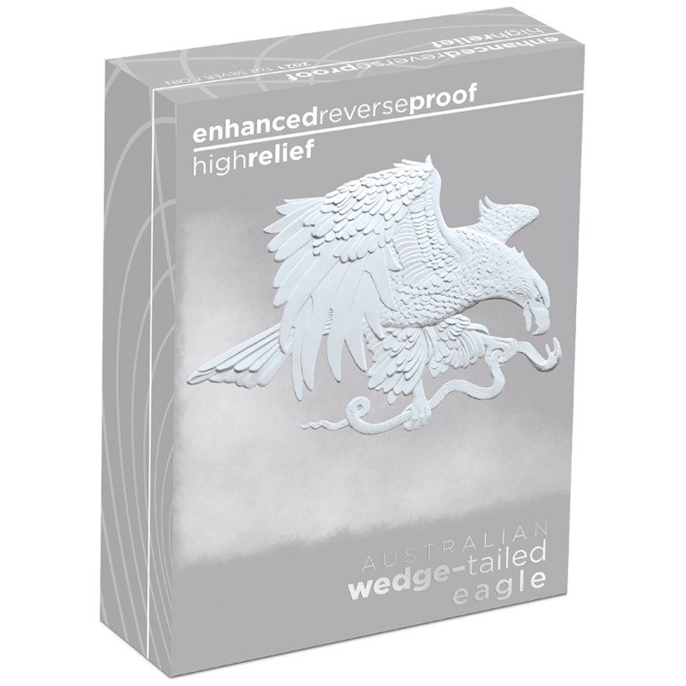 Original coin case of the Silver Wedge Tailed Eagle 2021 - 1 oz PF High Relief