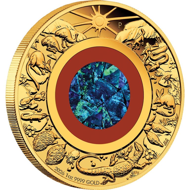 Side view of Gold Wonders of Australia 1 oz Proof 2026