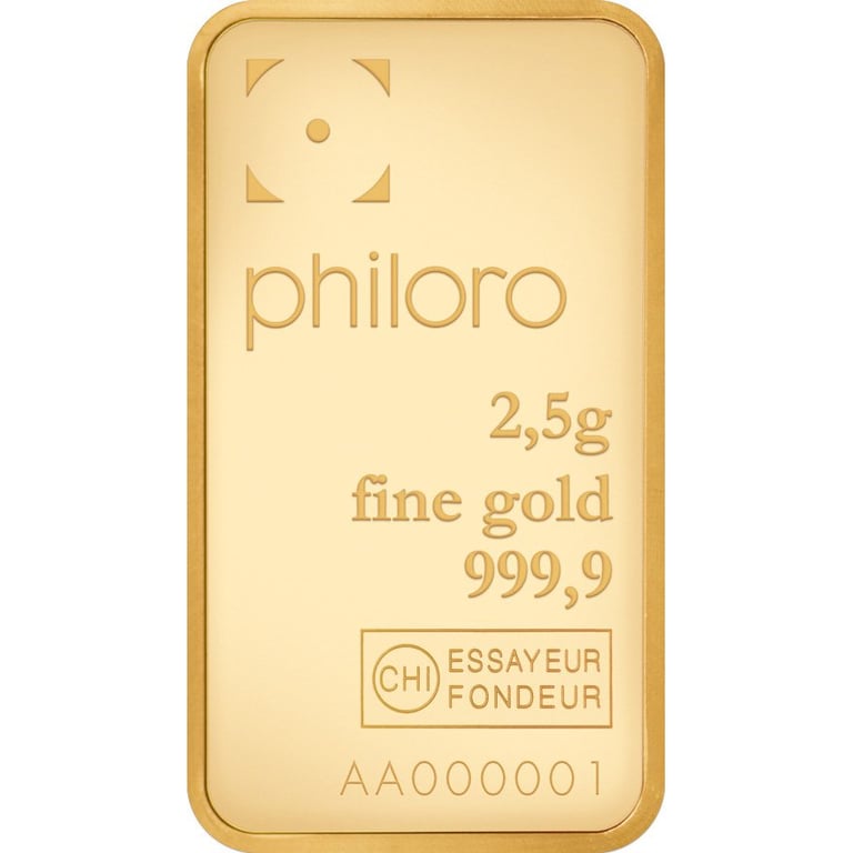 Back of the Gold bar 2,5 g - philoro