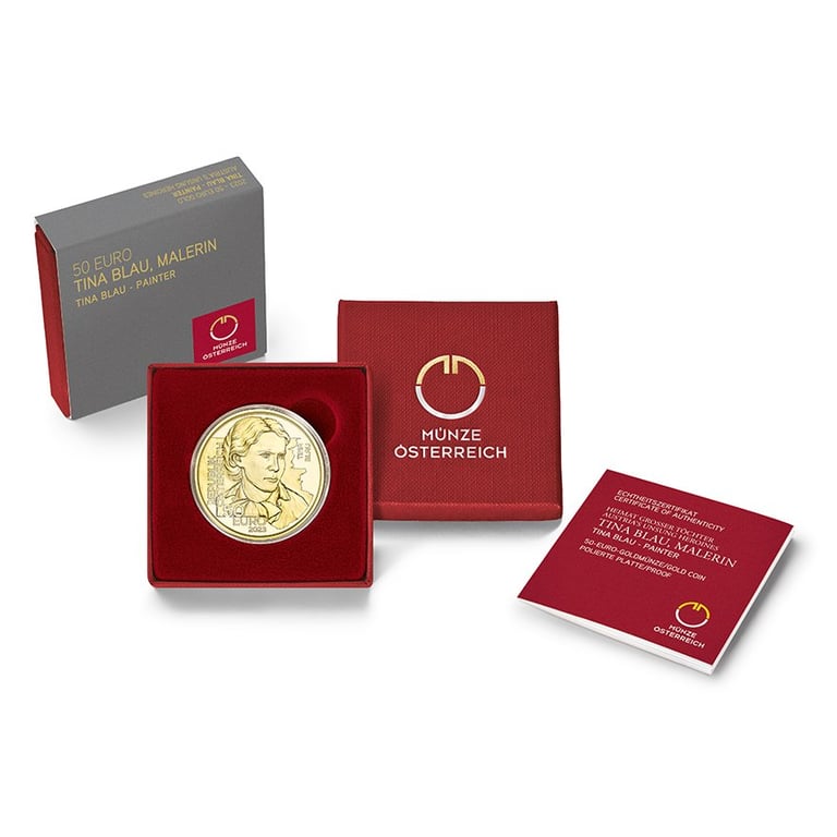 Gold Austria’s Unsung Heroines - ""Tina Blau"" 50 EUR AUT PF - 2023 in the original coin case