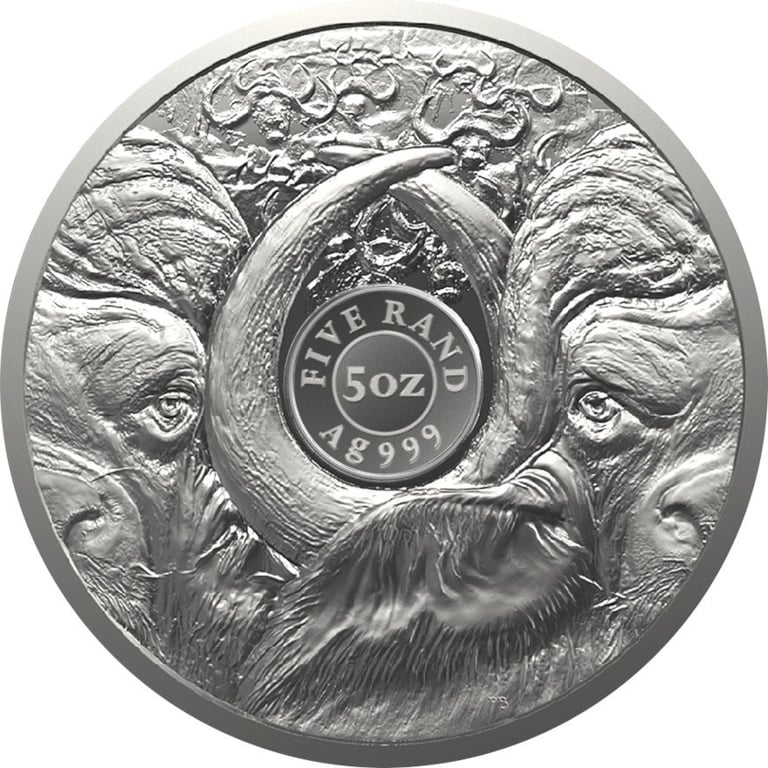 Back of the Silver Buffalo 5 oz - Big Five Series II - 2023