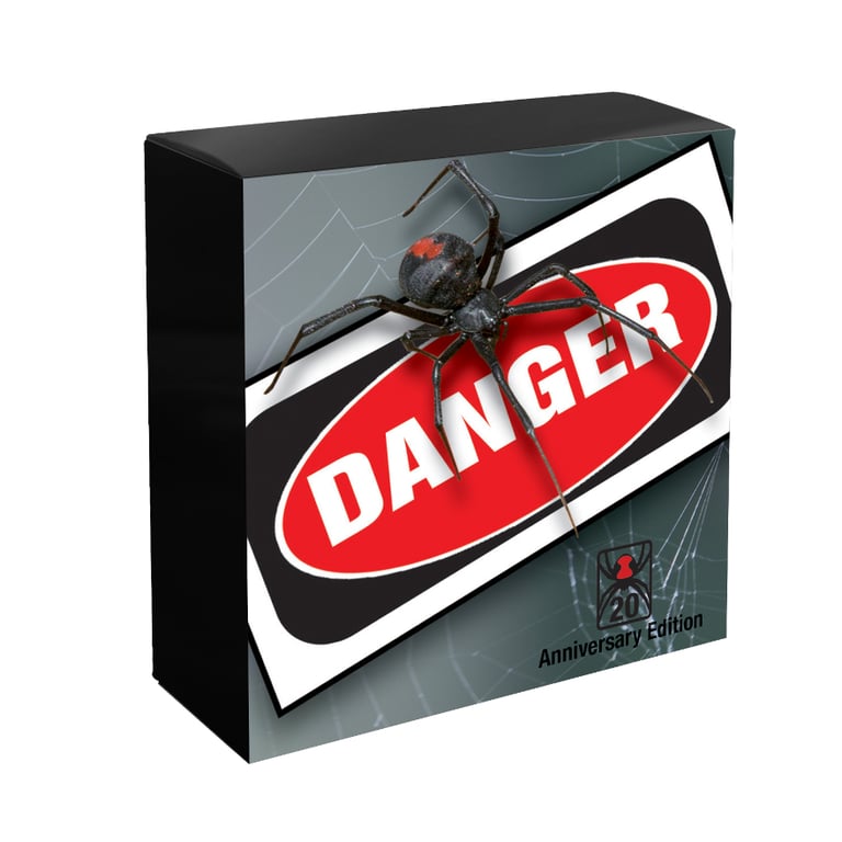 Box of Silver Deadly & Dangerous – Red Back Spider 1 oz Proof – 20th Anniversary 2026