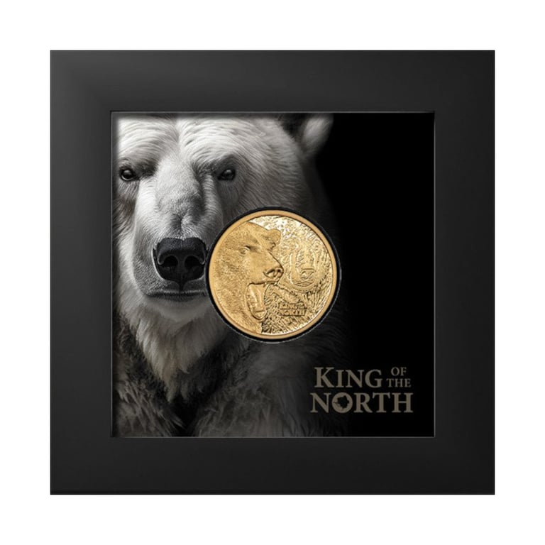 Gold King of the North - Polar Bear 1/4 oz PF - Ultra High Relief in the original coin case