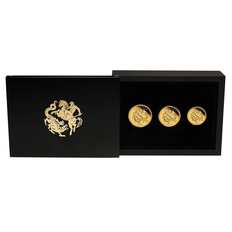 Front Case of Gold Sovereign 3 Coin Set Proof - Perth Mint 2026
