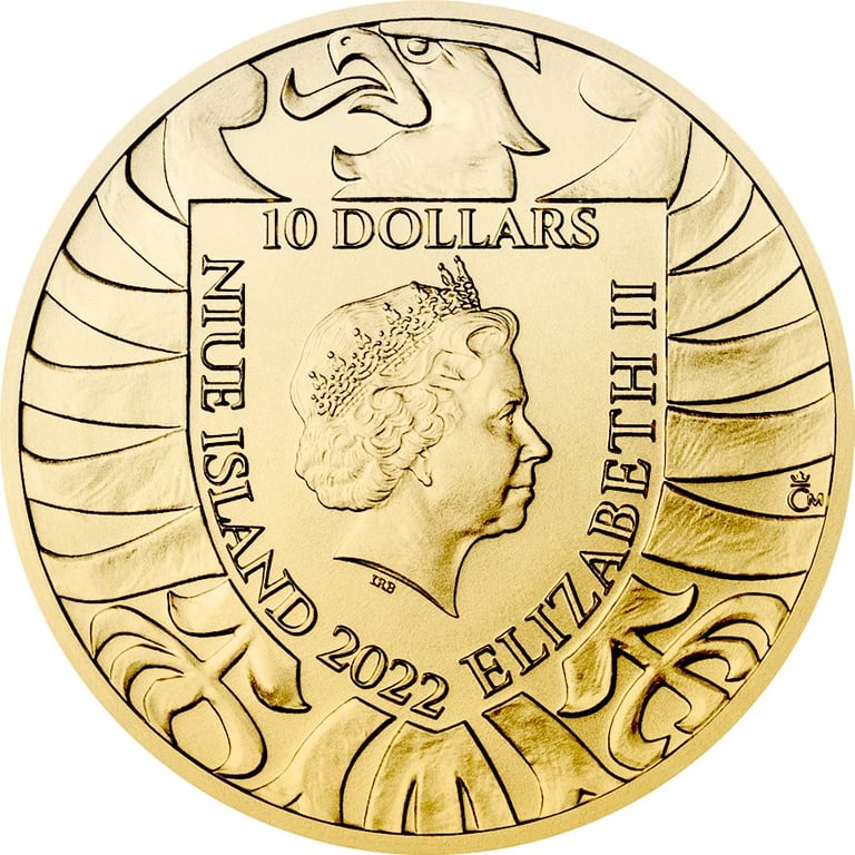 Back of the Gold Czech Lion 1/4 oz - 2022
