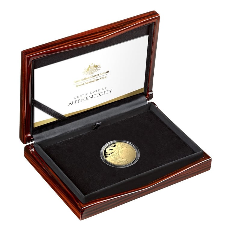 Gold Lunar Dragon 1 oz PF domed coin - RAM 2024 in the original coin case