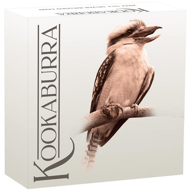 Original coin case of the Silver Kookaburra 5 oz PF - Incuse 2022