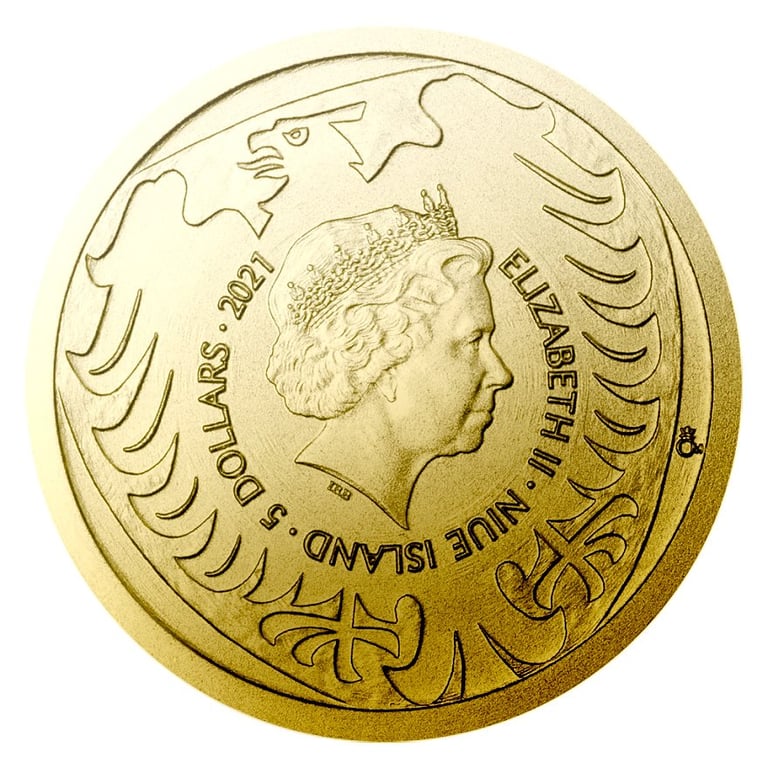 Back of the Gold Czech Lion 1/25 oz - 2021
