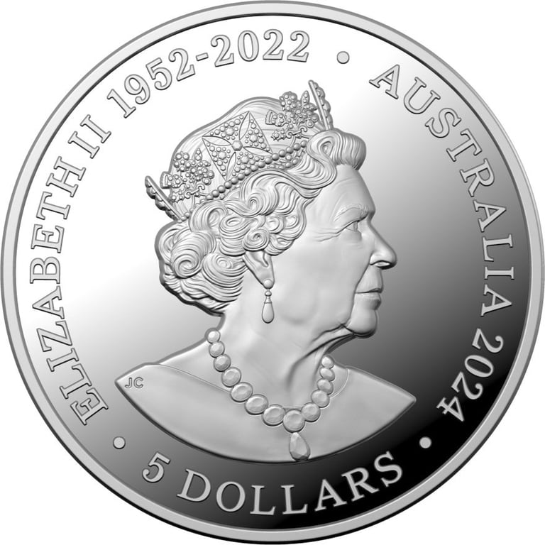 Back of the Silver Koala 1 oz PF - High Relief - RAM 2024