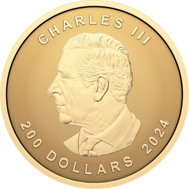 Back of the Gold Maple Leaf 1 oz RP - Ultra High Relief 2024