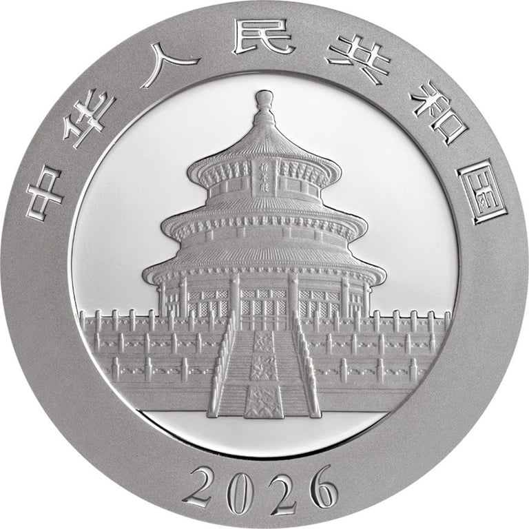 Back of the Silver China Panda 30 g - 2026