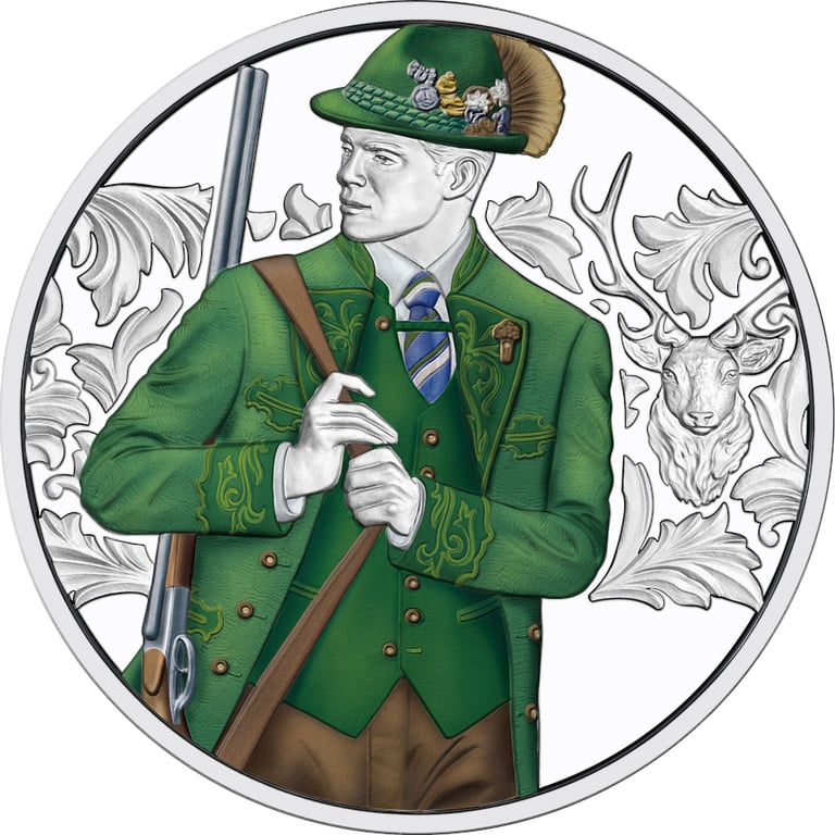 Front of Silver "Anpirschen" – Horn 10 EUR PF AUT - 2026