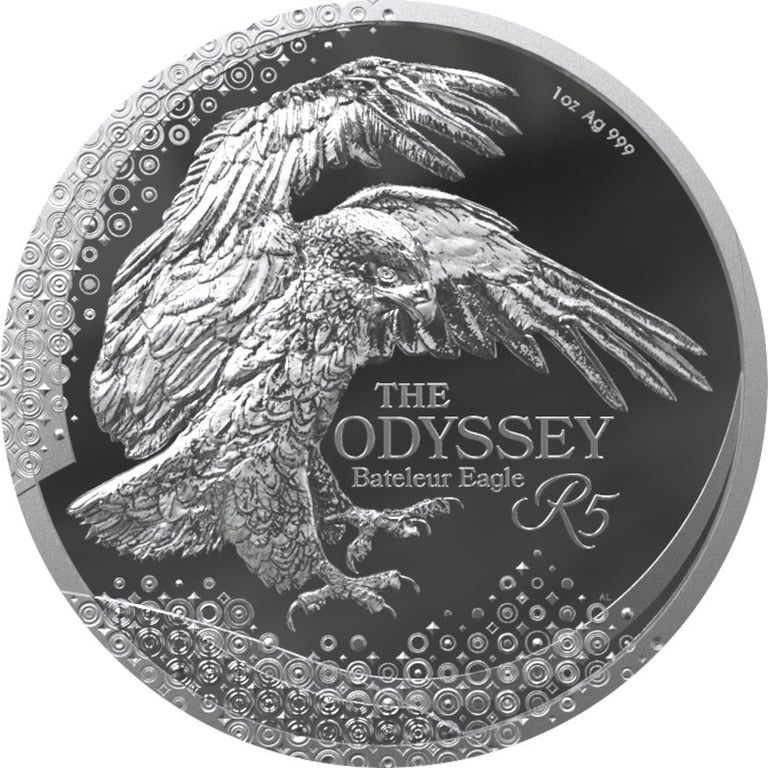 Front of the Silver Bateleur Eagle 1 oz PF - 2025