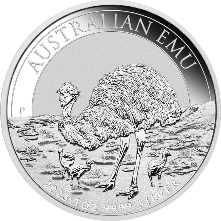 Front of the Silver Emu 1 oz - 2023