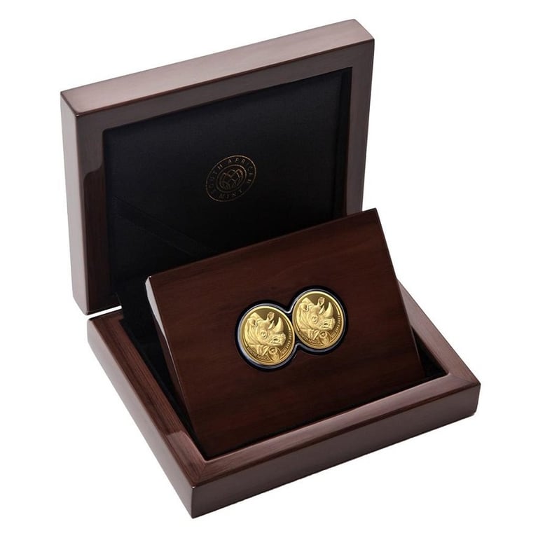 Gold Rhino Big Five Series II - 2 x 1/4 oz PF Set Double Capsule - 2022 in the original coin case