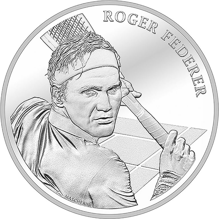Front of the Silver Roger Federer - 20 g