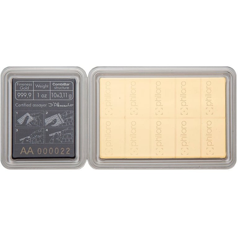Front of the Gold CombiBar® 1 oz - philoro