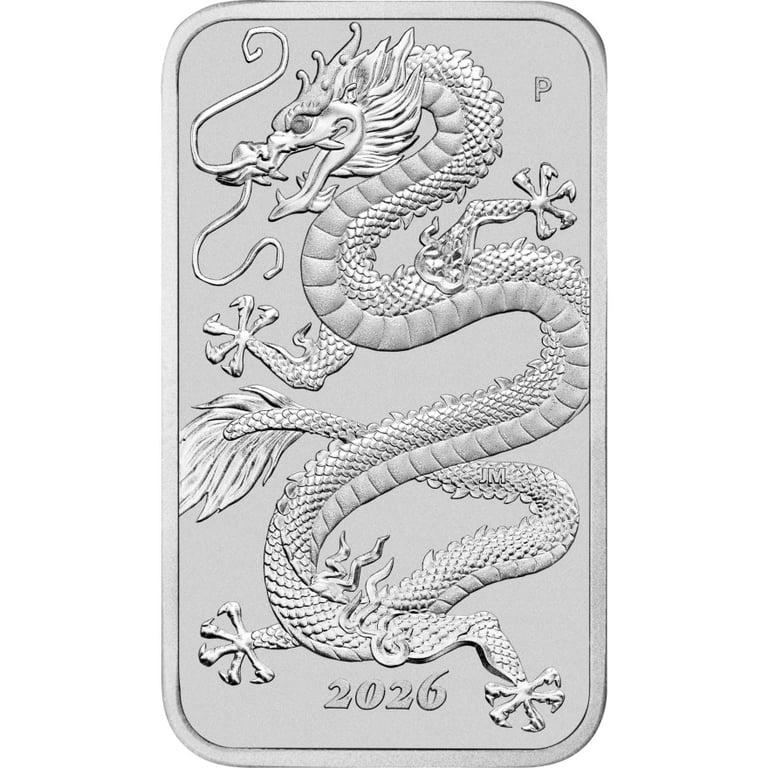 Front of Silver Dragon Rectangle 1 oz - 2026