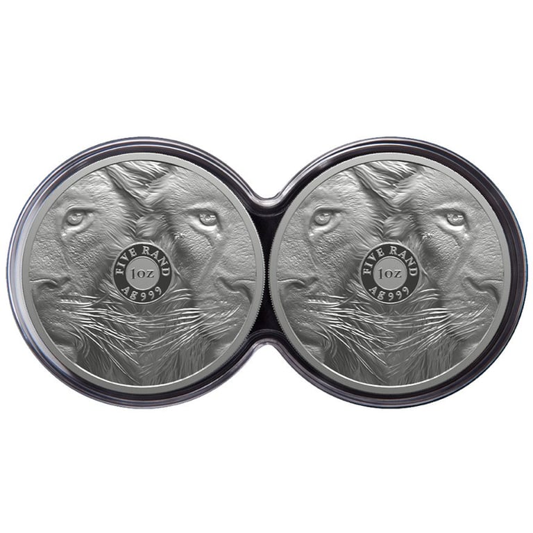 Back of Silver Lion Big Five Series III – 2 x 1 oz Proof Set Double Capsule