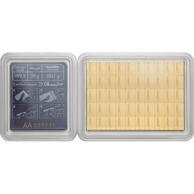 Back of the Gold CombiBar® 50 x 1 g - philoro