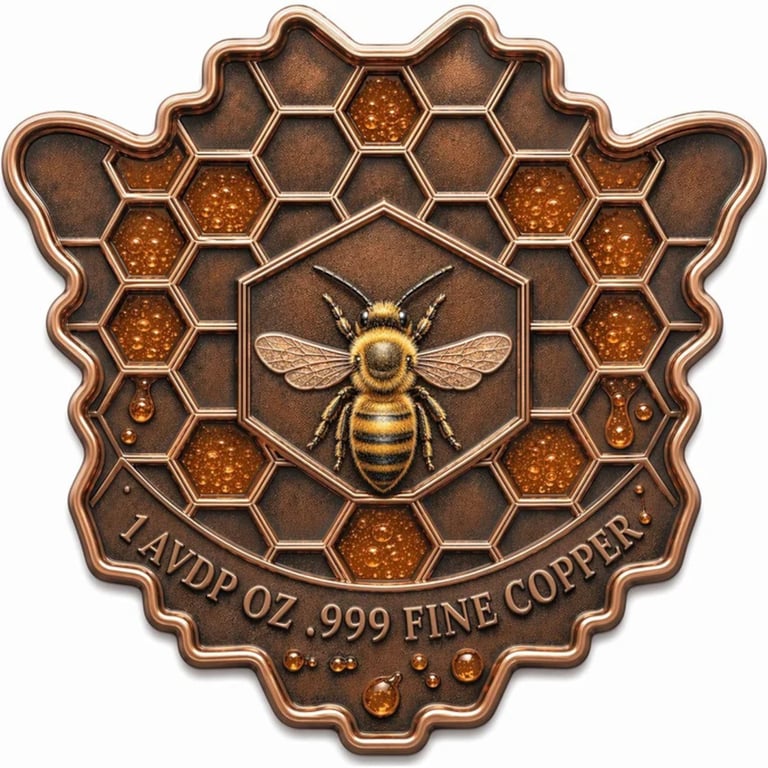 Back of Copper Honey Queen - Antique Finish