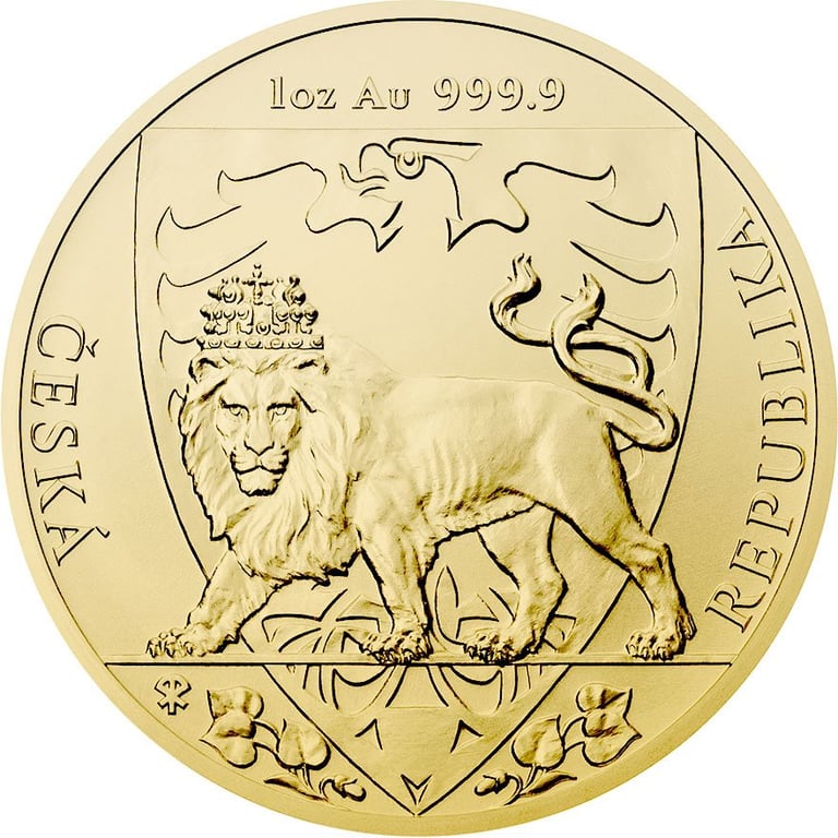Front of the Gold Czech Lion 1 oz - 2020