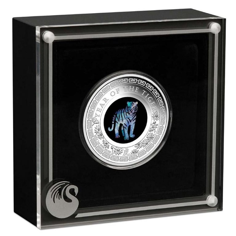 Silver Opal Series 1 oz PF - Year of the Tiger 2022 in the original coin case