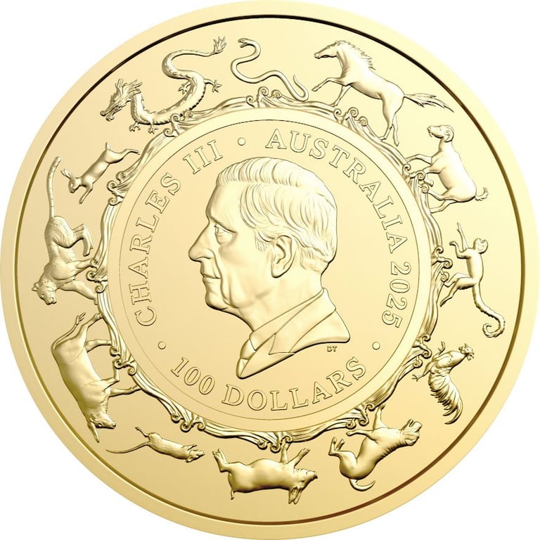 Back of the Gold Lunar Snake 1 oz - RAM 2025