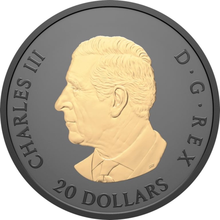 Back of the Silver Elegant Maple Leaf 1 oz - Matte Proof gilded 2025