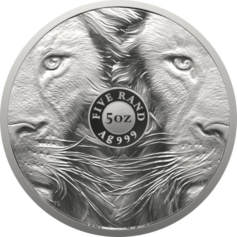 Back of the Silver Lion 5 oz - Big Five Series II - 2022