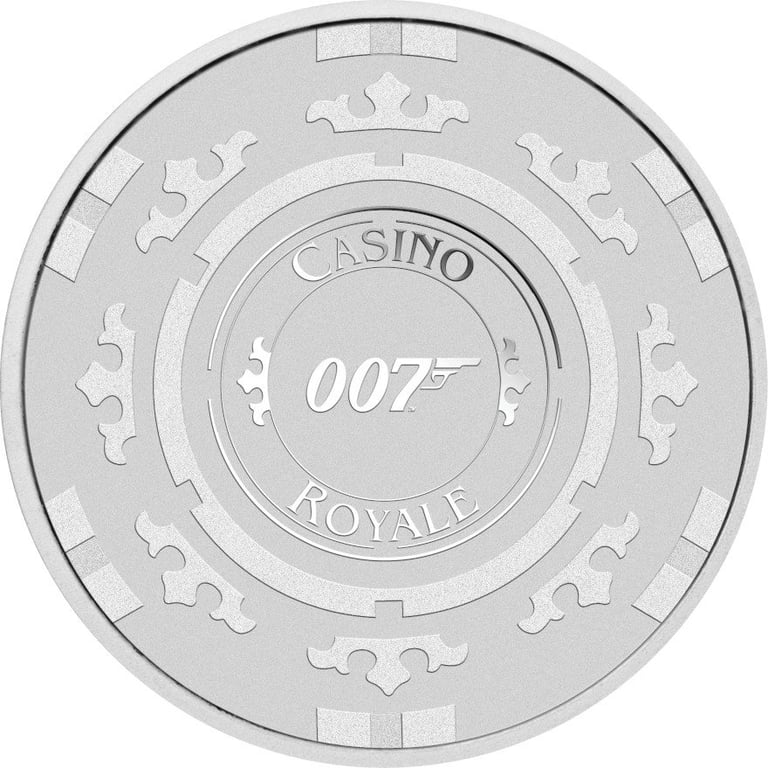 Front of the Silver James Bond 007 - 1 oz - Casino Royale