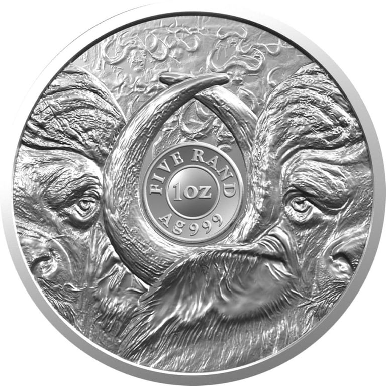 Back of the Silver Buffalo 1 oz - Big Five South Africa