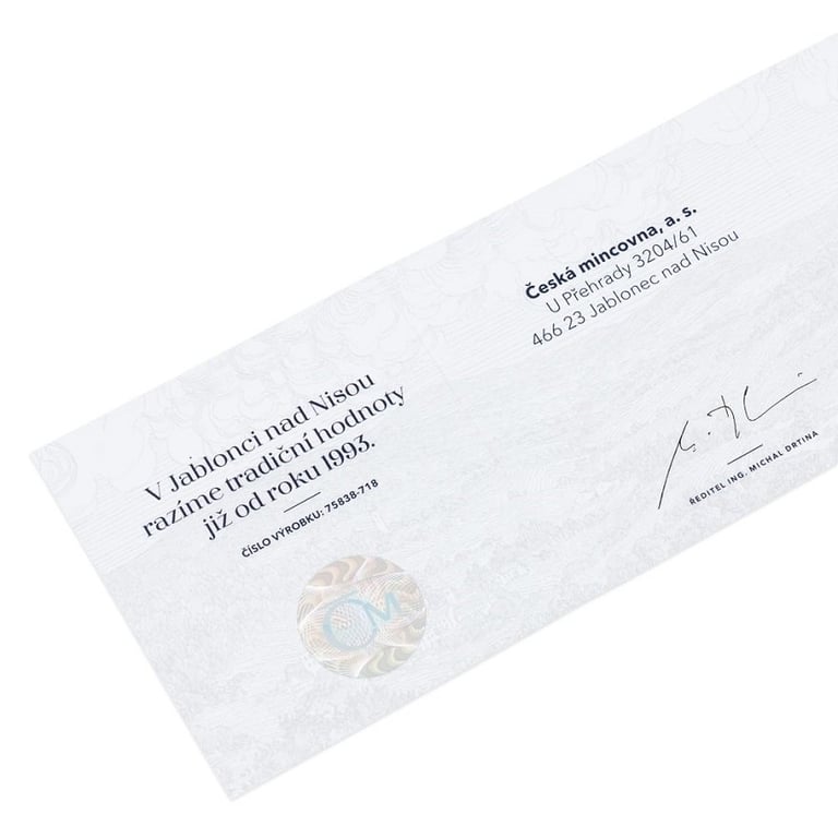 Certificate of authenticity