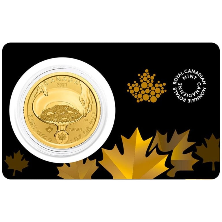 Original coin case of the Gold Klondike Gold Rush 1 oz - Panning for Gold 2021