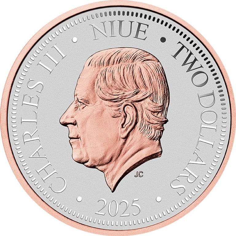 Back of the Silber Kookaburra 1 oz Roségold-Veredelung - Super Incused 2025