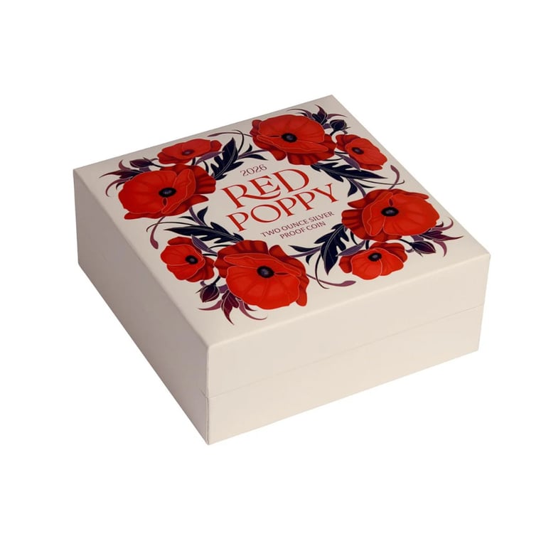 Coin case of Silver Red Poppy 2 oz PP - 2026