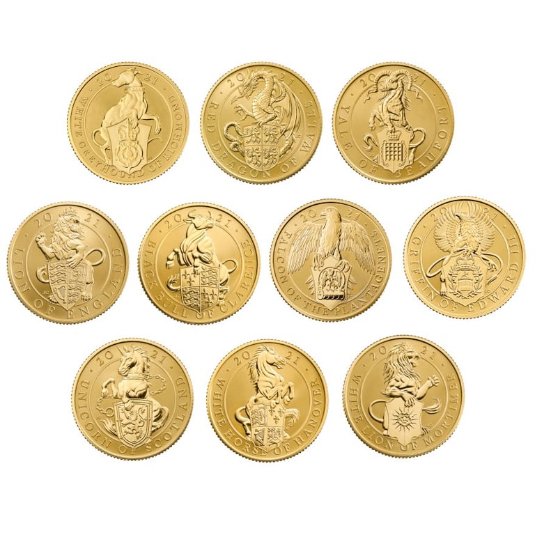 Front of the Gold The Queen's Beasts - Final 10-Coin Set RP 