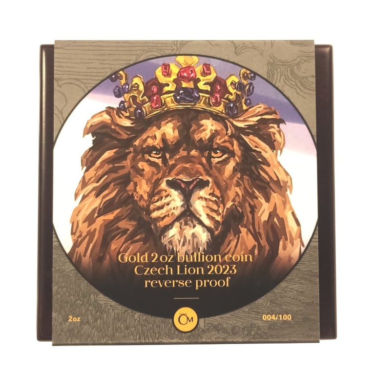 Original coin case of the Gold Czech Lion 2 oz RP - 2023
