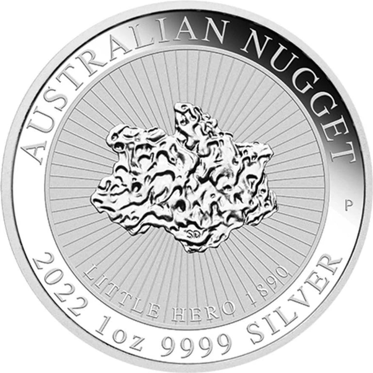 Front of the Silver Australian Nugget 1 oz - Little Hero 2022