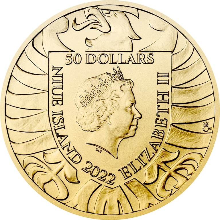 Back of the Gold Czech Lion 1 oz - 2022