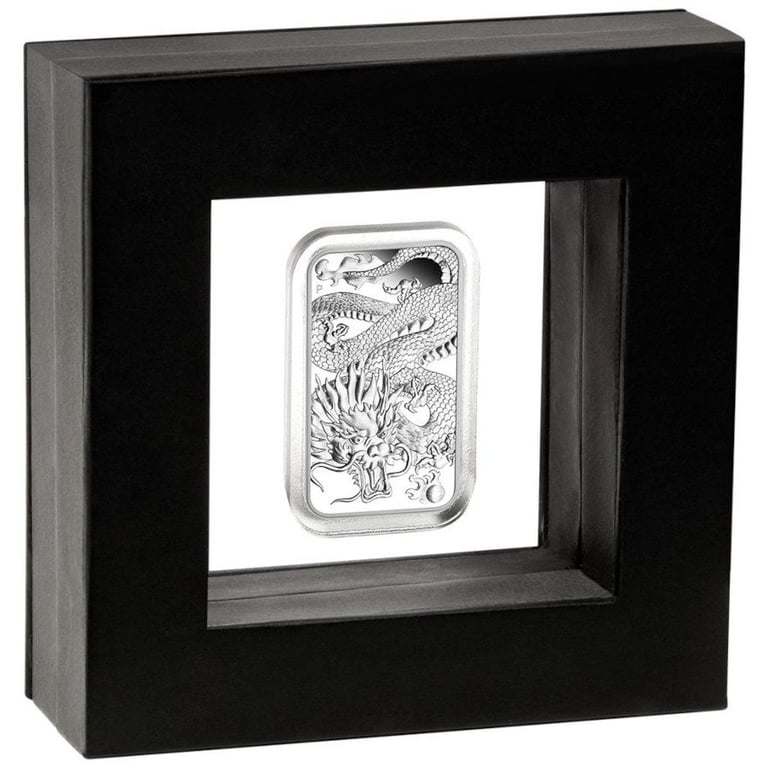Silver Dragon Rectangle 1 oz PF - 2022 in the original case