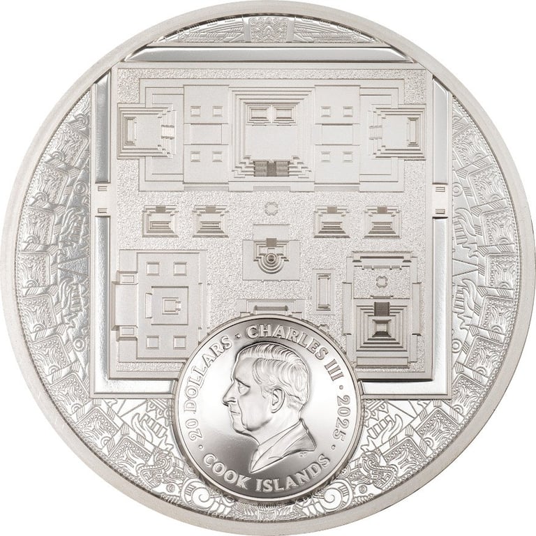 Back of the Silber Aztecs Empire 3 oz PF - Ultra High Relief 2025