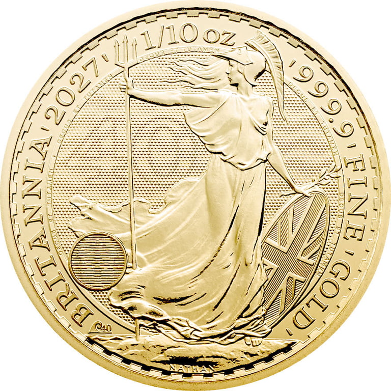 Front of Gold Britannia 1/10 oz - 2027