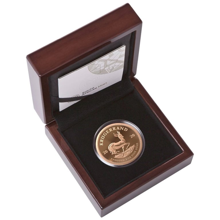Gold Krugerrand 2 oz PF - 2020 in the original coin case