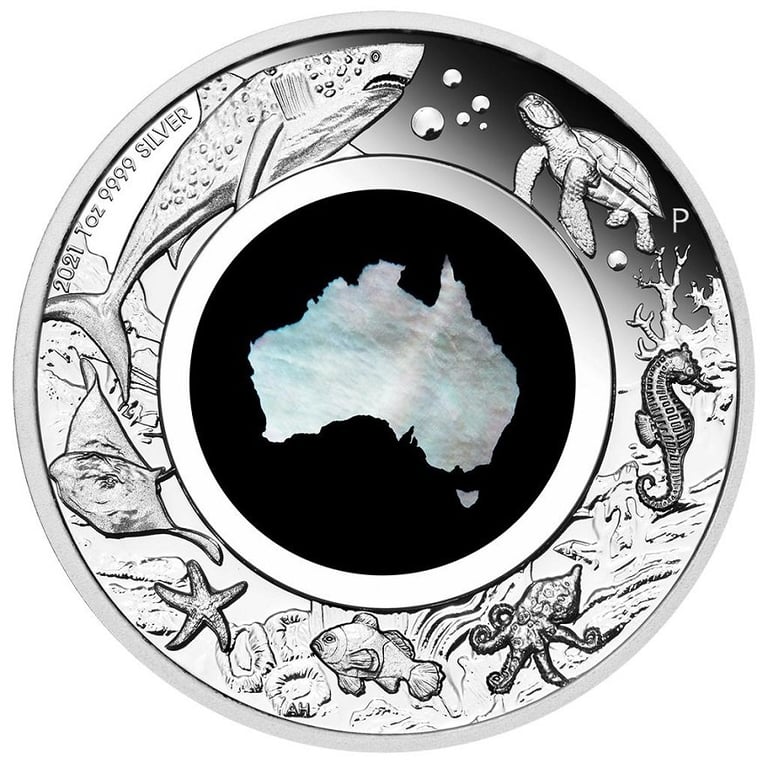 Front of the Silber Perlmutt - Great Southern Land - 1 oz PF