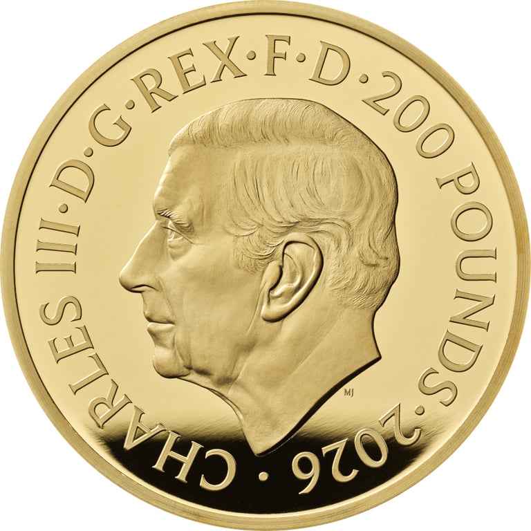Back of Gold Royal Dragon 5 oz Proof - Royal Tudor Beasts 2026
