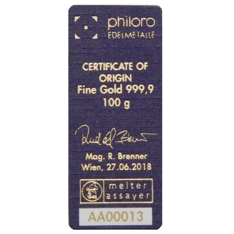 Certificate of authenticity