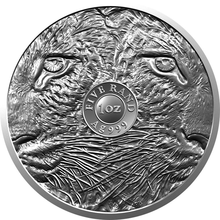 Back of the Silver Leopard 1 oz - Big Five South Africa