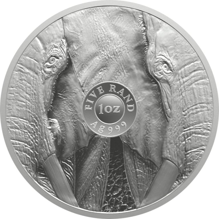 Back of the Silver Elephant 1 oz - Big Five Series III - 2024