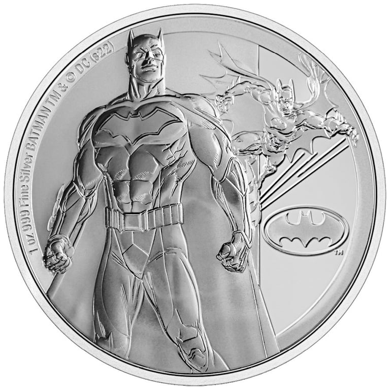 Front of the Silver Batman - Classic Superheroes 1 oz PF